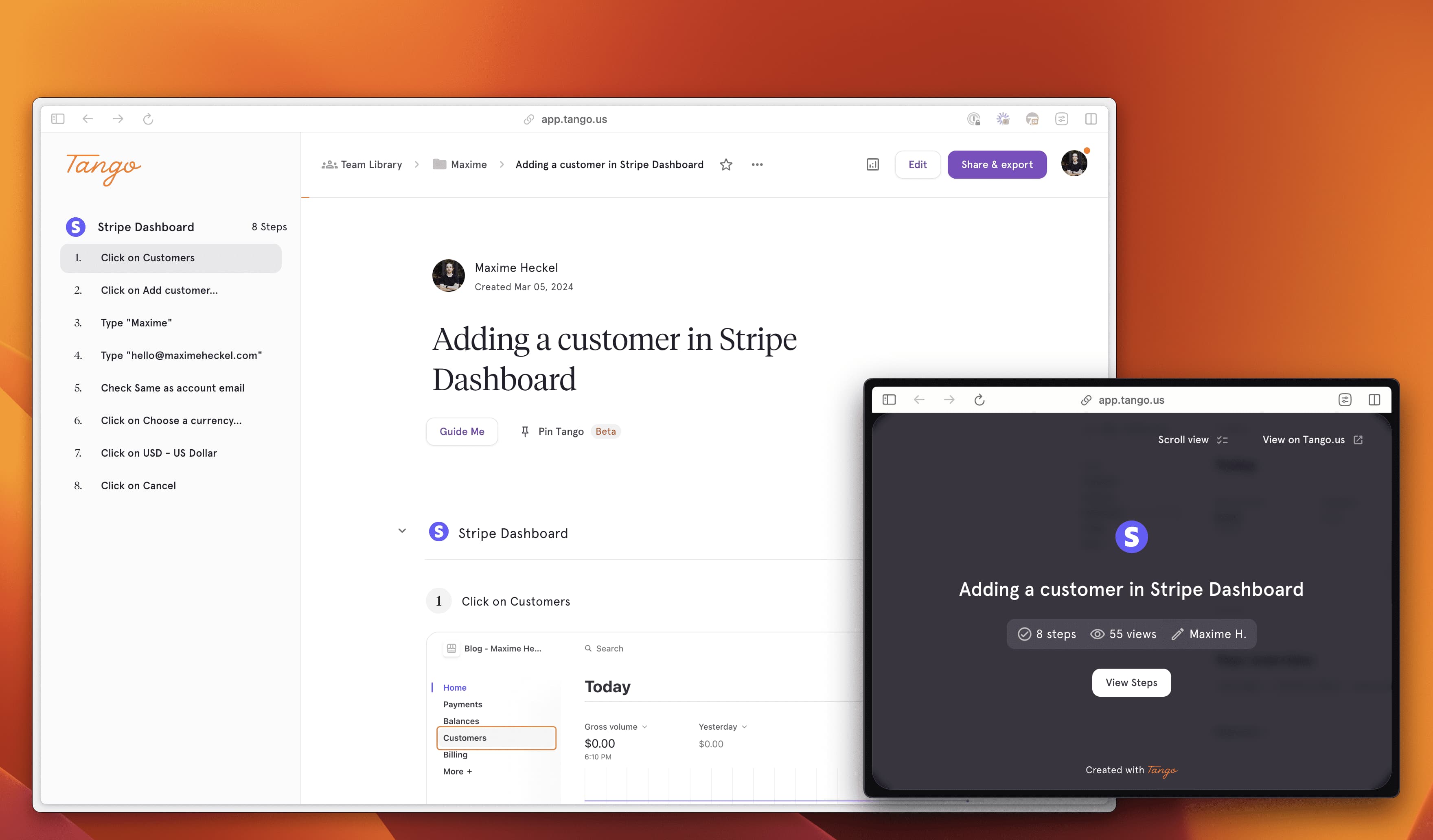 Tango Web preview screenshot